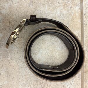 Salvatore Ferragamo Brown and Tan Leather Belt
